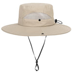 Kids Sun Hat with UV Protection Beach Bucket for Boys & Girls Wide Brim Safari Boonie Cap for Summer Outdoor Dark Beige
