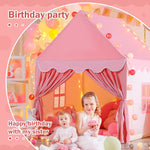 Wilwolfer Kid Tent with Mat, Star Lights - Kids Play Tents for Toddlers Kids Tents Indoor Playhouse - Princess Tent for Girls Toy House Gift (Pink with Cloth)