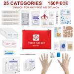 PYSANR Small First Aid Kit, 150 Piece with Foil Blanket, Scissors First Aid Bag for Emergency, Home, Camping, Travel, Sports, Office, Outdoor, Car, School
