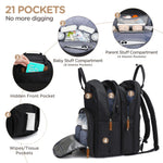 Qualyphant Extra Large Diaper Bag for 2 Kids - Expandable 35L Twin Diapers Bags Backpack with 4 Insulated & 16" Laptop Pocket & 2 Compartments - Big Baby Backpacks - Travel Pañaleras Para Bebe, Unisex