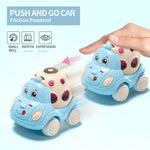 xFFFun 4 Set Toy Cars for Toddler Girl, Toddlers Push Car Toys Pink, Rattles Push and Go Truck, Birthday Presents for Twin Girls 3 + Year Old Twins Gift Ideas