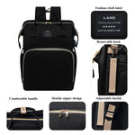 ANWTOTU Diaper Bag with Changing Station,Diaper Bag Backpack,7 in 1 Travel Baby Diaper Bag,Mommy Bag With USB Charging Port (Black)