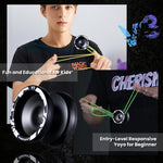 MAGICYOYO V3 Yoyo for Kids 8-12 or Above, Responsive Yoyo Professional with Dual Function, Professional Trick Yo yo for Adults with 12 Yo-yo Strings, KK Bearing, Bearing Puller, Axle,Case Bag -Black