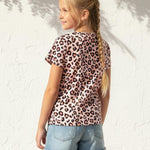 PATPAT Girls Shirts Size 10-11 Leopard Print Graphic Tees, Cheetah Print Outfit, Crew Neck Short Sleeve Cheetah Tops Summer Clothes Cute Summer Outfits Preppy Tops