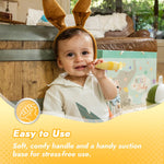 Papablic Toddler Sonic Electric Toothbrush Kids for Ages 1-3 Years, Baby Electric Toothbrush with Cute Rabbit Cover and Smart LED Timer, 2 Brush Heads (Bunny)