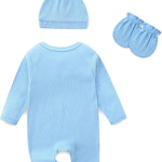 Newborn Girls and Boys Romper, Hi I’m New Here Long Sleeve Cotton Baby Clothes, Newborn Coming Home Outfit