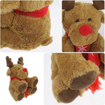 Toyvian Reindeer Stuffed Animal: 11.4 Inch Soft Christmas Elk Stuffed Plush Toy - Cashmere & PP Cotton Material - Cute Rudolph Reindeer Deer Doll for Christmas Home Decor (Sitting Position)