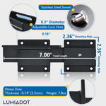 Lumiadot Flip Gate Latch Lock with Padlock Hole, 1Pack, 3.5mm Heavy Duty Aluminum Alloy Adjustable Door Latch for Sliding Swing Open Gates, Outdoor, Wooden Fence, Barn, Shed, Garage, Yard