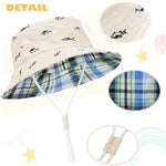 Durio Baby Sun Hat Summer Beach UPF 50+ Sun Protection Baby Boy Hats Double Sides Toddler Sun Hats Cap for Baby Girl Kid Bucket Hat Beige 19.7"(50cm)/12-24 Months