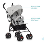 Dream On Me Vista Moonwalk Baby Stroller in Light Gray, Lightweight Infant Stroller with Compact Fold, Multi-Position Recline Umbrella Stroller with Canopy, Extra Large Storage and Cup Holder