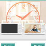 6" Baby Monitor with 2 Cameras and Audio 30 Hours Battery Upgrade Split Screen Video Baby Monitor Remote Pan-Tilt-Zoom 178°Wide-Angle 150 Languages No WiFi ECO 2-Way Talk Night Vision 1000ft Travel