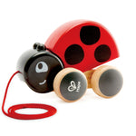 Hape Ladybug Pull-Along | Easy Pull Flapping Wooden Toddler Toy, Multi-Color