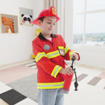 Popsunny Firefighter Costume for Kids 3 4 5 Years, Toddler Fireman Toy with Dress Up Outfit & Fire Extinguisher, Christmas Pretend Play Gift for Toddler Boys Girls