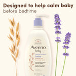 Aveeno Baby Calming Comfort Moisturizing Body Lotion with Relaxing Lavender & Vanilla Scents, Non-Greasy Baby Lotion, Nourishing Prebiotic Oatmeal, Paraben- & Phthalate-Free, 18 fl. oz