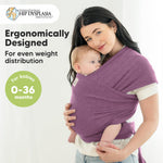 KeaBabies Baby Wrap Carrier - All in 1 Original Baby Carrier Newborn to Toddler Sling, Easy to Wear, Hands Free Bonding, Lightweight, Breathable Infant Wraps (Dark Mauve)