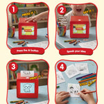 Behcp Smart AI Voice Sticker Printer Box, Magic Thermal Sticker Maker with Display, Inkless Portable Sticker Box for Home, Office, Study & DIY Projects, 5 Rolls Paper Included