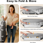 SUNVENO Portable Hand Held Bassinet for Baby with Canopy, Foldable Hand-Held Travel Cradle, 6 Carry Handles, Breathable Mesh, Water-Resistant Bottom, Indoor & Outdoor Baby Travel Bed