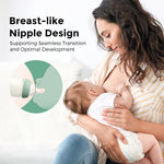 Momcozy Soft Baby Nipple Premium Natural Flow Silicone for Wide-Neck Bottles, BPA-Free, Perfectly Compatible with Momcozy Breast Milk Cooler, Medium (Pack of 2)