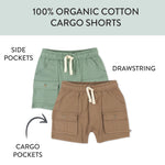 HonestBaby Multipack Shorts 100% Organic Cotton for Infant Baby and Toddler, Boys, Girls, Unisex, Fawn, Newborn