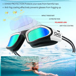 Otionus Swim Goggles, Polarized Adult Swimming Goggles Bungee Strap No Hair Pulling Anti-fog Pool Goggles for Men Women