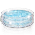 ArtCreativity Sparkly Inflatable Kiddie Pool for Kids 34"x10" - 3 Levels - Transparent Blow Up Baby Pool with Silver Glitter, Easy to Inflate Small Toddler Pools for Outdoor
