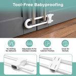 Baby Proofing Cabinets, SKYLA HOMES Sliding Cabinet Locks for kids, Adjustable U-Shaped Child Safety Cabinet Lock for Handles & Knobs, Tool-free Child Proof Latches Lock for Kitchen Bathroom (4 Pack)