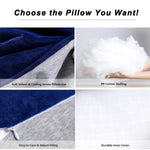 MOON PINE 60 inch Pregnancy Pillow, Detachable U Shape Full Body Pillow for Maternity Support, Sleeping Pillow for Pregnant Women (Grey&Blue-Velvet&Jersey)
