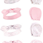Hudson Baby baby-girls Cotton Headband and Scratch Mitten Set