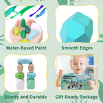 YHHYTOY 40 PCS Wooden Stacking Rocks Building Blocks Forest Theme, Sensory Learning Montessori Toys for 3 4 5 Year Old Kids, Preschool Educational STEM Toys Toddler Games Birthday Gifts for Girls Boys