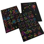 Cityrosy 32 pcs Drawing Stencils,Rainbow Scratch Paper for Stencils, Kids Activity Kit,Suitable for Classroom,Birthday,Party