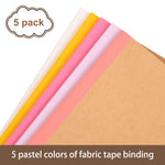 EOOUT 5 Pack A5 Composition Notebook, Kraft Lined Journal Bulk with Pink Spine, 5 Colors, 60 Pages for Women Girls Kids, School Office Supplies