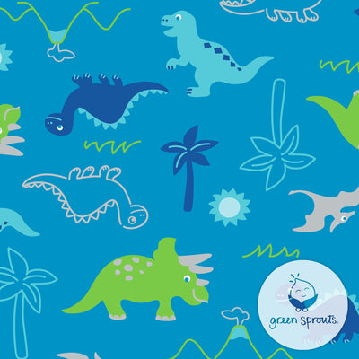 green sprouts Boys' Snap Reusable Absorbent Swimsuit Diaper, Aqua Dinosaurs, 24 M