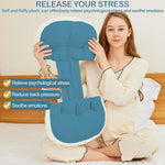 Pregnancy Pillow for Sleeping, Comfortable Faux Fur Luxury Maternity Pillow Support for Back, Legs, Belly, HIPS, Pregnancy Pillows, Maternity Pillows for Pregnancy Women,Blue