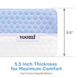 voomf Crib Mattress Dual Sided Memory Foam Baby Toddler Bed Mattress, 52" x 27.6" x 5.5" Soft Breathable Mattresses with Removable Machine Washable Cover, Fits Standard Cribs&Toddler Beds, White&Blue