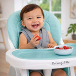 Dream On Me TableTalk 2-in-1 High Chair for Baby & Toddler – Convertible High Chair to Junior Chair, Removable Padded Seat, Dual Dishwasher-Safe Trays, Styrdy Steel Frame, Quick Folding Design – Aqua