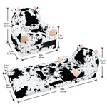 QIUODO Toddler Chair with Faux Rabbit Fur – 2-in-1 Foldable Kids Couch, Soft Sofa for Reading, Bedroom or Playroom Use, Ages 1-3（Cow）