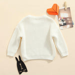 Karwuiio Toddler Baby Girl Boy Knit Sweater Round Neck Long Sleeve Pullover Sweatshirt Fall Winter Clothes (White, 12-18 Months)