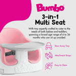 Bumbo 3-in-1 Baby Multi Seat Booster with Feeding Tray, 6-36 Months, Cradle Pink