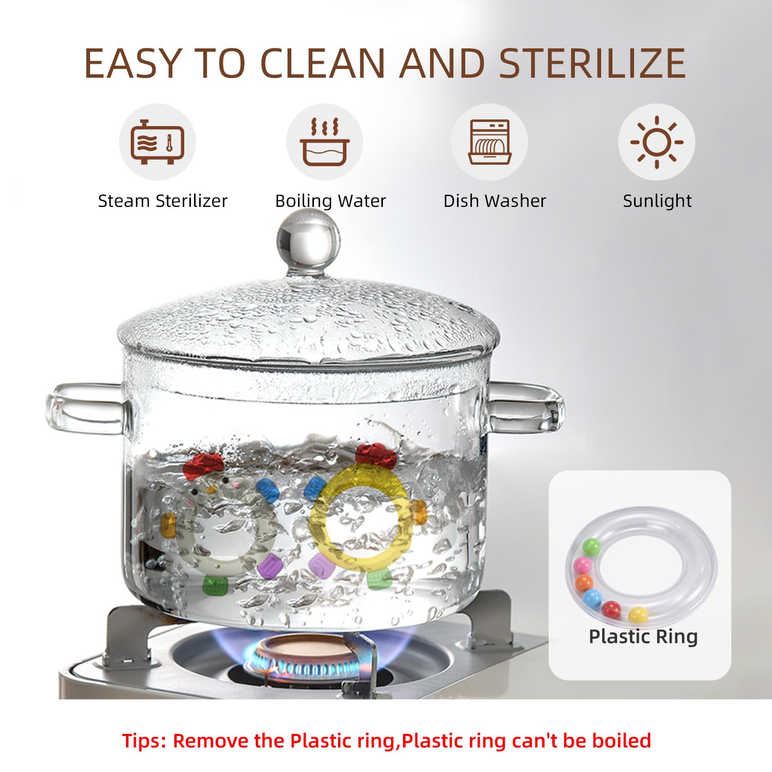 WALULAN Sensory Toys for Babies, 2 Pack Baby Teething Rings Toys for 0-3 3 6-12 Months Baby Rattle Teether Silicone Teether Relief Chew Soothing,BPA Free,Sore Gums Babys Teethers Toys