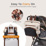 LOVEVOOK Diaper Bag Backpack, Baby Bag with Changing pad, Waterproof Diaper Backpack for Mom Dad, cute Mommy Bag for Boy and Girl, Travel Essential Baby Registry Shower, Black-White-Brown