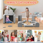 CAPAKIDS Modular Kids Play Couch, with 1000+ Assembly Options, Toddler Sofa for Bedroom Living Rooms Playroom, Ideal Gift for for Inspiring Child Creativity, Grey
