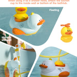 Duckie Baby Bath Shower Head, Toddler Bath Toys for Kids Ages 1-3, Baby Shower Head for Bathtub with Three Squirting Ducks, Birthday Gift for Toddler Boys Girls