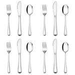 E-far 12-Piece Kids Silverware, Stainless Steel Toddler Kids Utensils Safe for Preschooler/Children, Includes 4 Forks 4 Spoons 4 Knife, Slimline Adult Look & Small Size, Rust Free & Dishwasher Safe
