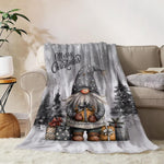 YeeJu Christmas Throw Blanket Baby Small Gray Christmas Snowman Blanket Toddler Infant Swaddle Pet Crib Soft Lightweight Fuzzy Plush Fleece Blankets and Throws Xmas Winter Holiday Blanket 30x40