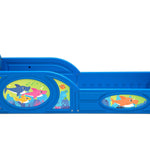 Baby Shark Plastic Sleep and Play Plastic Toddler Bed with Attached Guardrails by Delta Children, Blue
