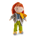 HABA 12" Soft Doll Soley with Red Hair, Outdoor Adventure Outfit and Embroidered Face, Machine Washable Baby Doll with Clothes and Baby Dolls for 18 Months and up