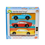 Tender Leaf Toys - Retro Cars - Three Vintage Solid Wood Super Car Set Made with Premium Quality Materials - Encourages Imaginative Roleplay and Develops Fine Motor Skills for Children 3+