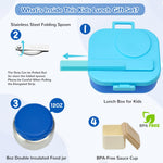 Aimsnk Bento Lunch Box for Kids with 12oz Soup Thermo,4 Compartments Lunch Box Containers Kids, Includes Foldable Spoon &Sauce Jar, BPA Free&Leak proof,Insulated Food Jar for Travel,School,Picnic