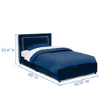 Delta Children Upholstered Twin Bed, Blue