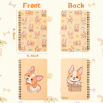L1rabe 2 A5 Corgi Spiral Notebooks Back to School Cute Funny Dog Ruled Notepads Birthday Gift Yellow Dog Exercise Book Hardcover Spiral Travel Drawing Journal Diary for Kids Teen(Playing Corgi)